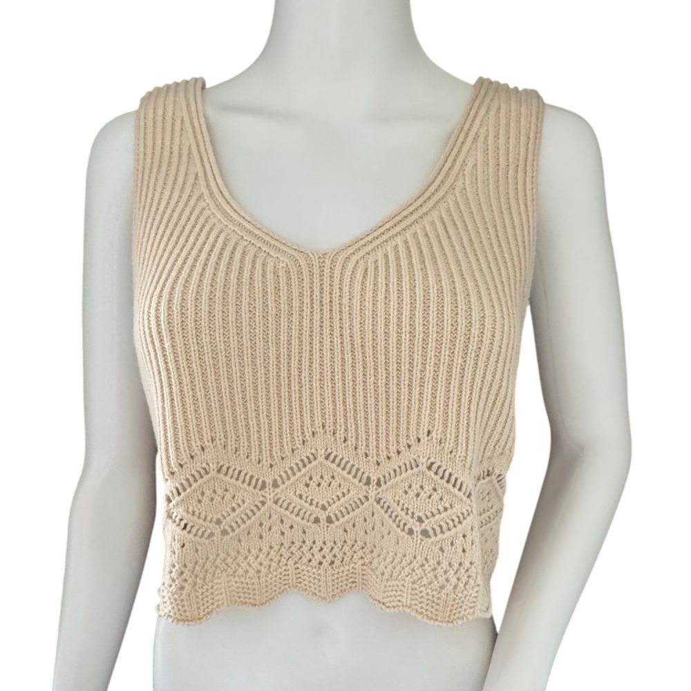 House of Harlow 1960 Crochet Knit Sleeveless Top, M